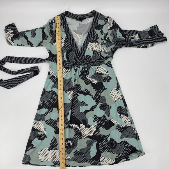 BCBGMAXARIA Long Sleeve Pullover V-Neck Self Tie Dress Size S Knee Length Y2K - Picture 7 of 8